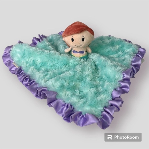 HALLMARK Itty Bittys Ariel Little Mermaid Lovey Satin Trim Baby Security Blanket - Picture 1 of 16